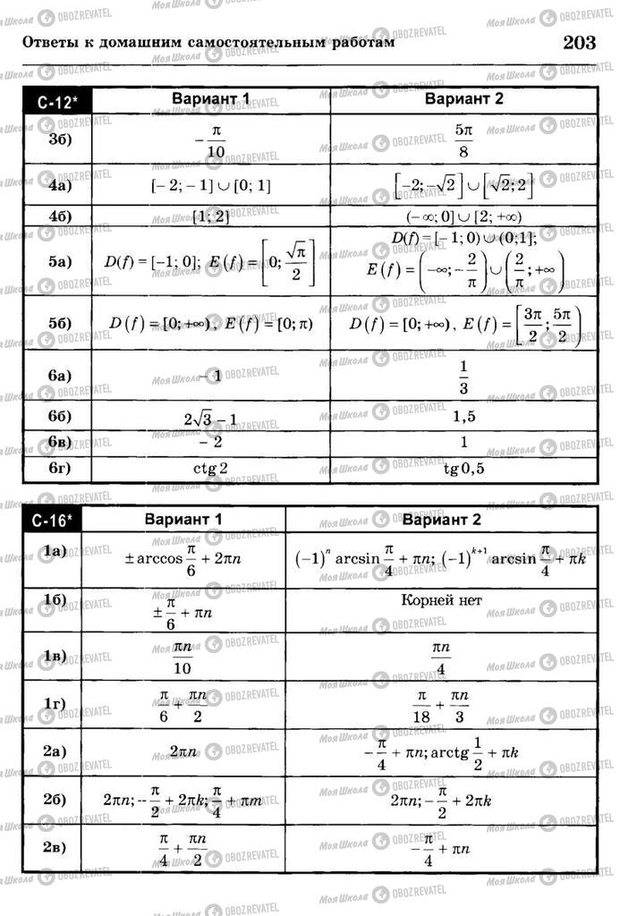 Учебники Алгебра 10 класс страница  203