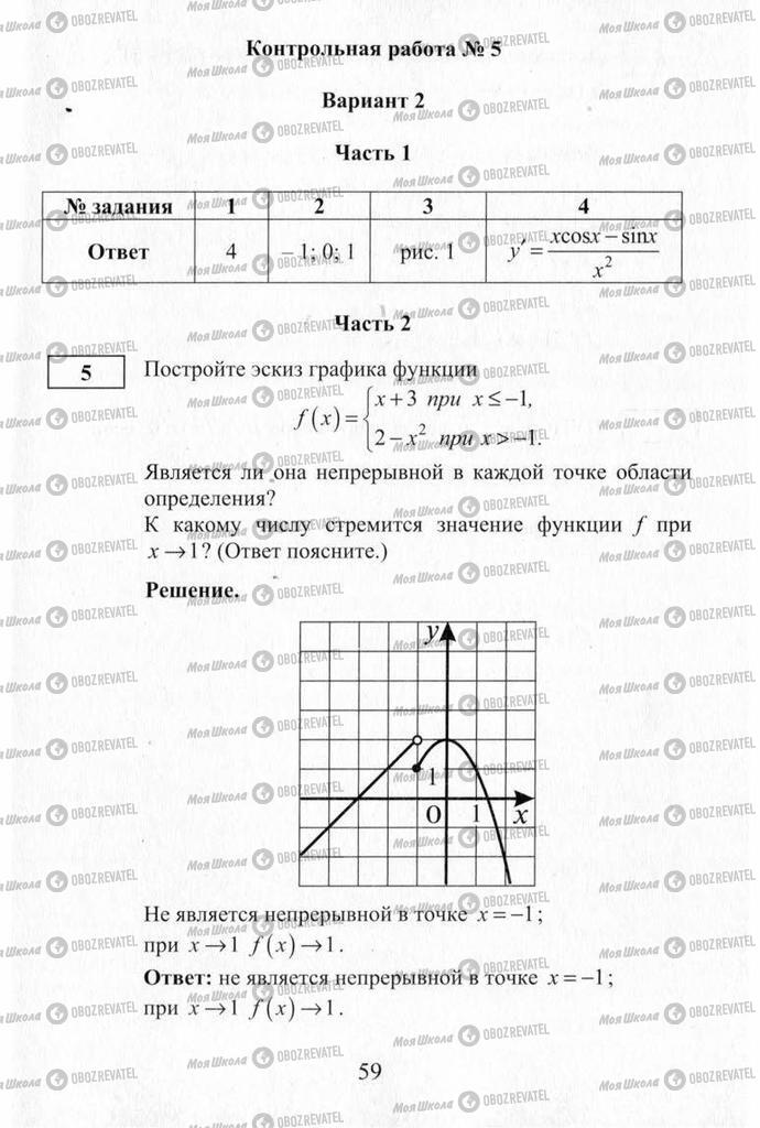 Підручники Алгебра 10 клас сторінка  59