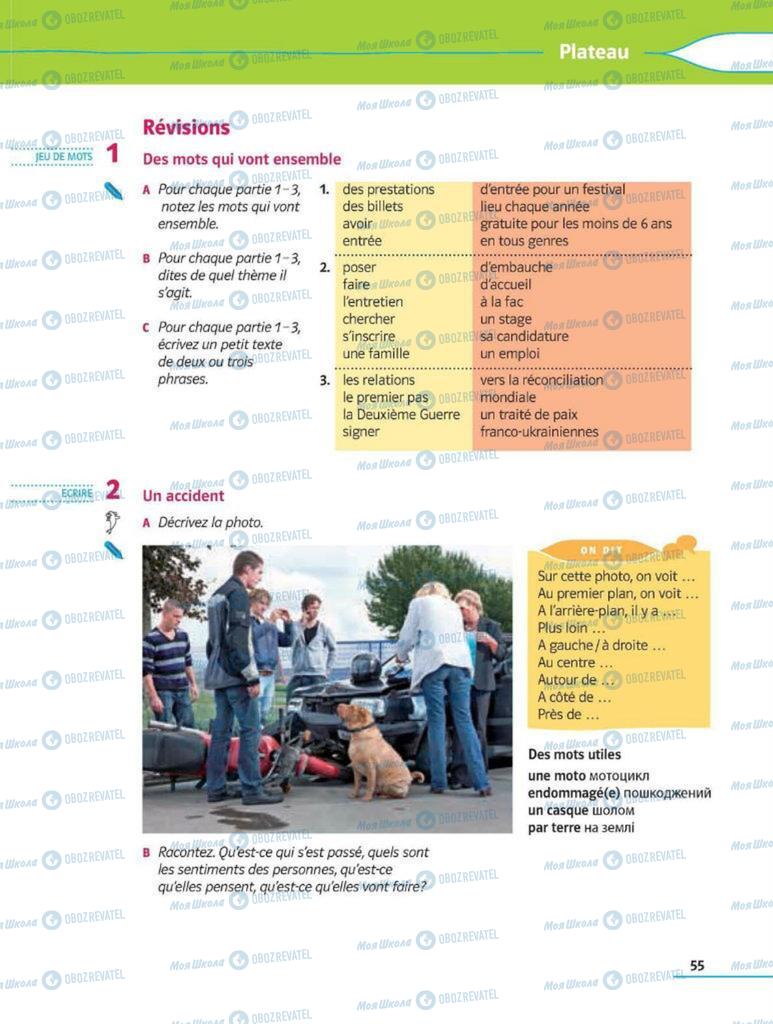 Підручники Французька мова 8 клас сторінка 55
