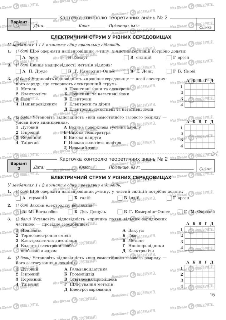 Підручники Фізика 11 клас сторінка  15