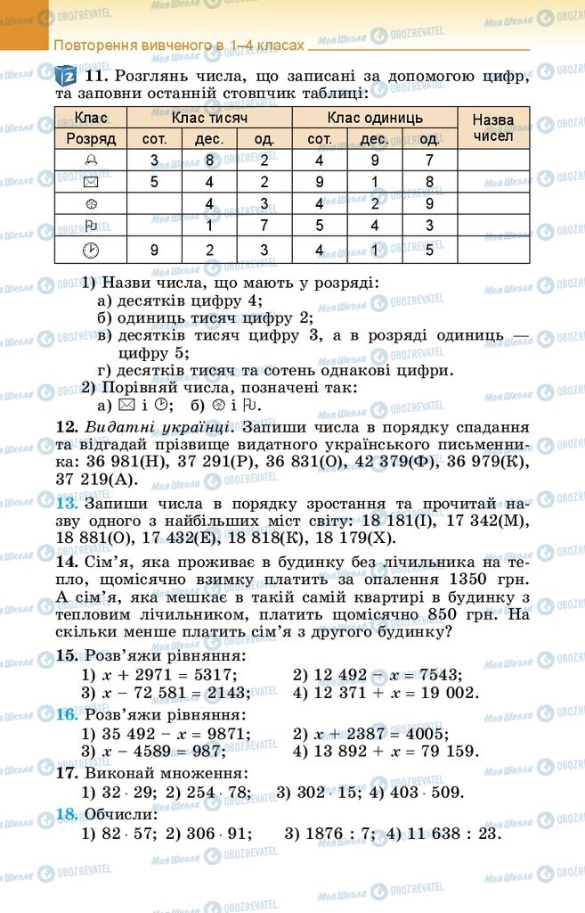 Підручники Математика 5 клас сторінка  6