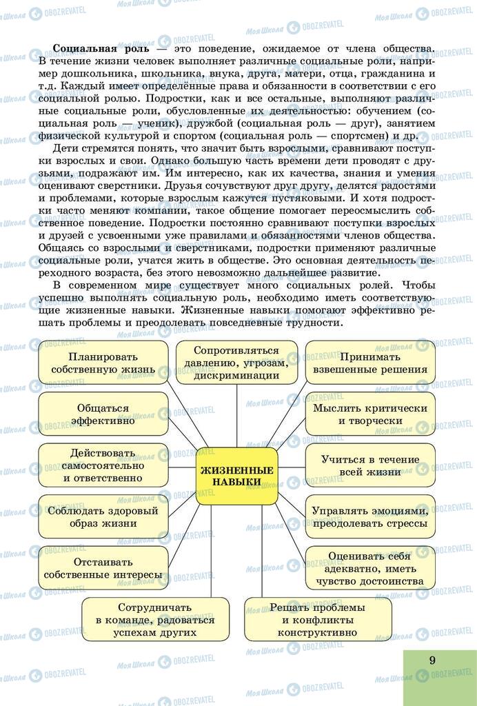 Підручники Основи здоров'я 8 клас сторінка  9