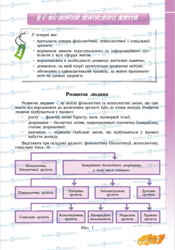 Підручники Основи здоров'я 8 клас сторінка  7