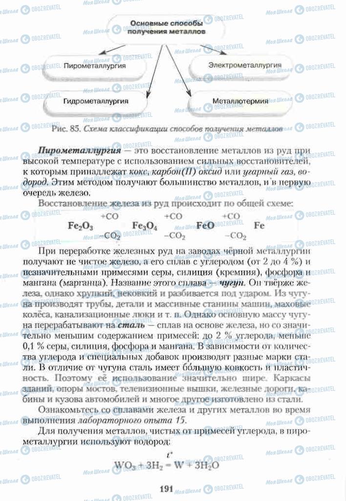 Підручники Хімія 10 клас сторінка 191