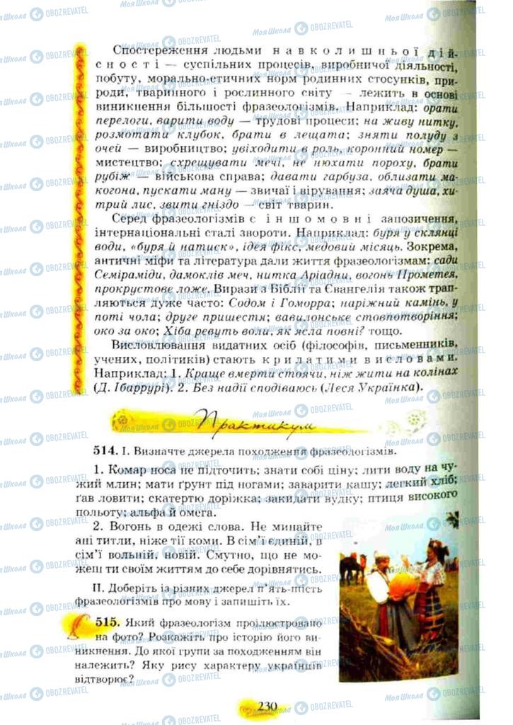 Учебники Укр мова 10 класс страница 230