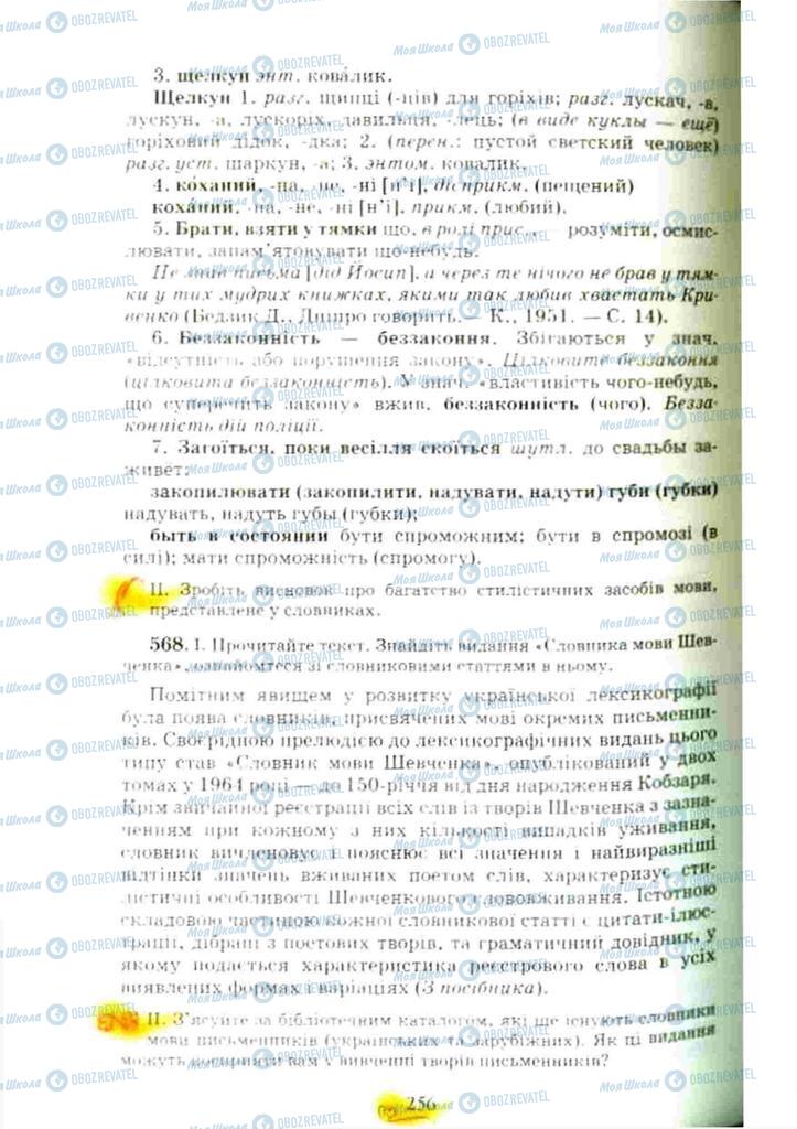 Підручники Українська мова 10 клас сторінка 256