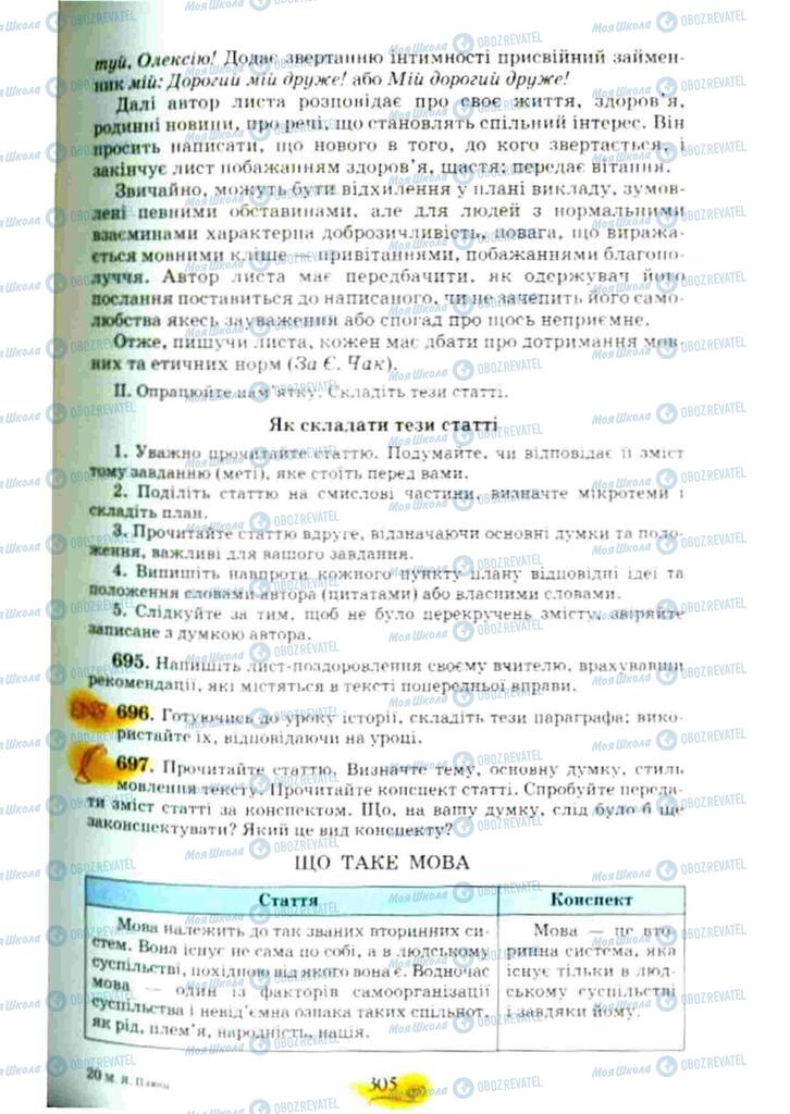 Учебники Укр мова 10 класс страница 305