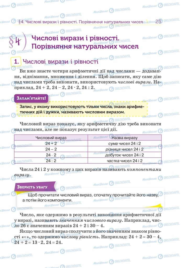 Підручники Математика 5 клас сторінка  25