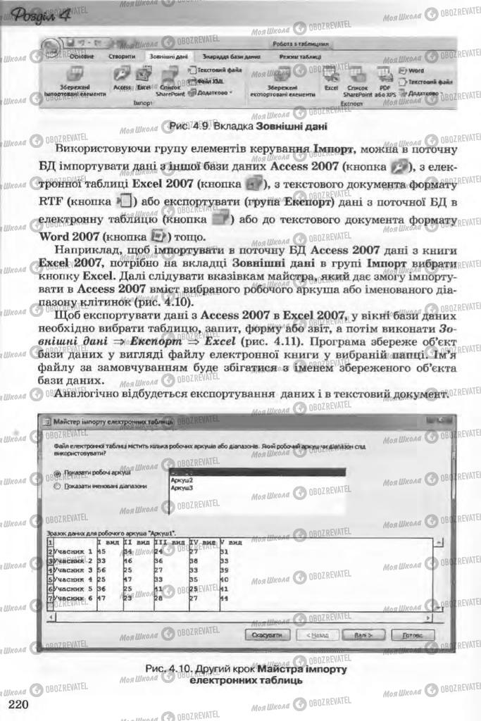 Підручники Інформатика 11 клас сторінка 220