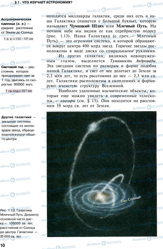 Підручники Астрономія 11 клас сторінка 10