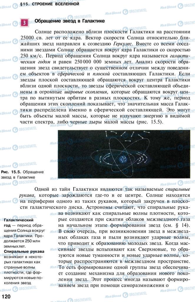 Підручники Астрономія 11 клас сторінка 120