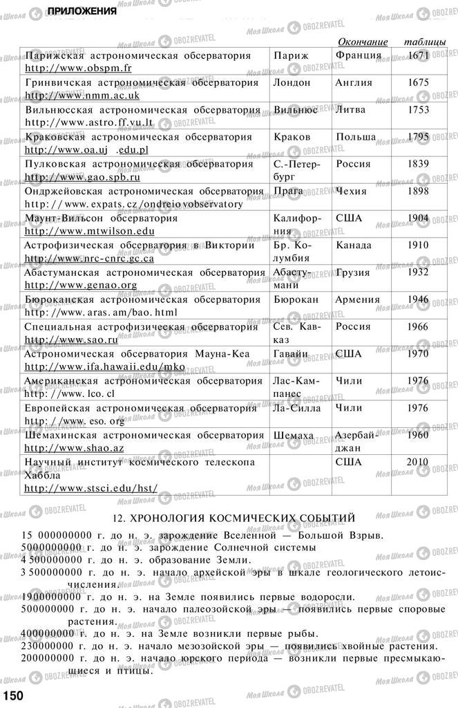 Підручники Астрономія 11 клас сторінка 150