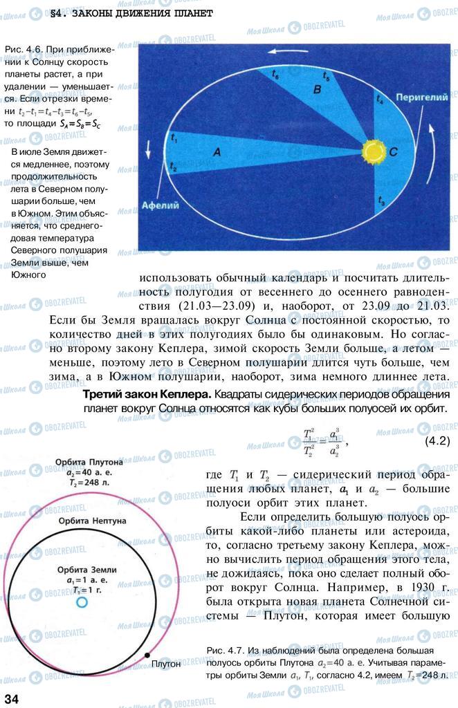 Підручники Астрономія 11 клас сторінка 34