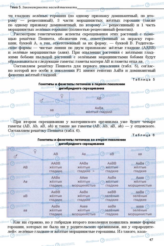 Підручники Біологія 11 клас сторінка 47