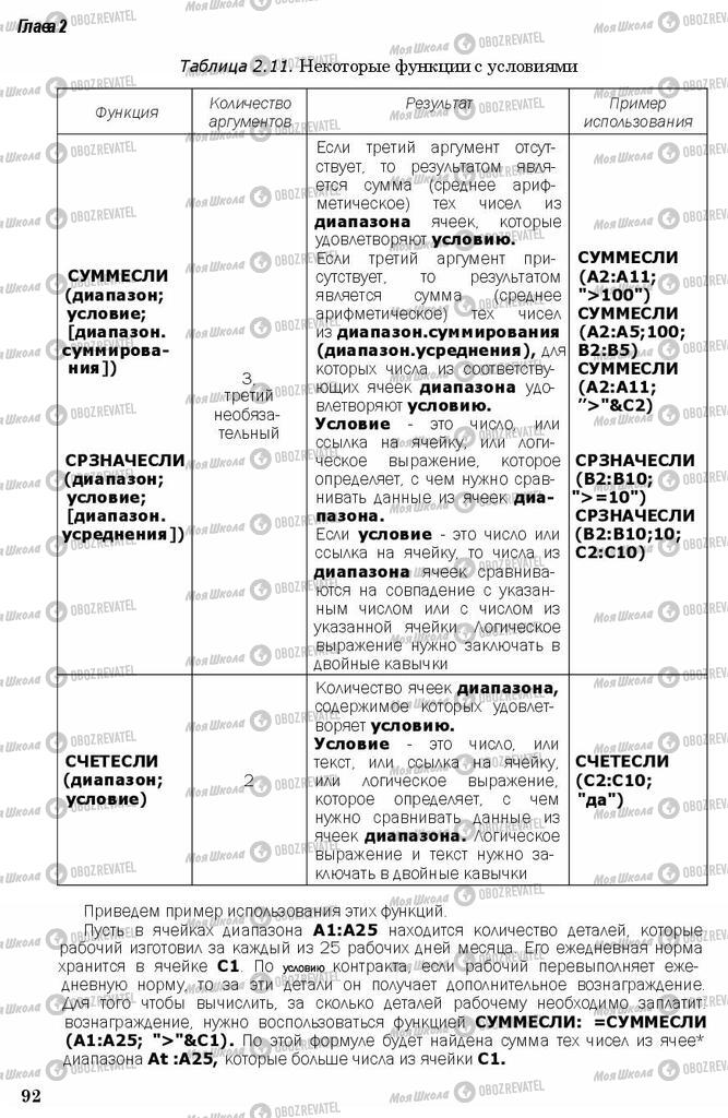 Підручники Інформатика 11 клас сторінка 92