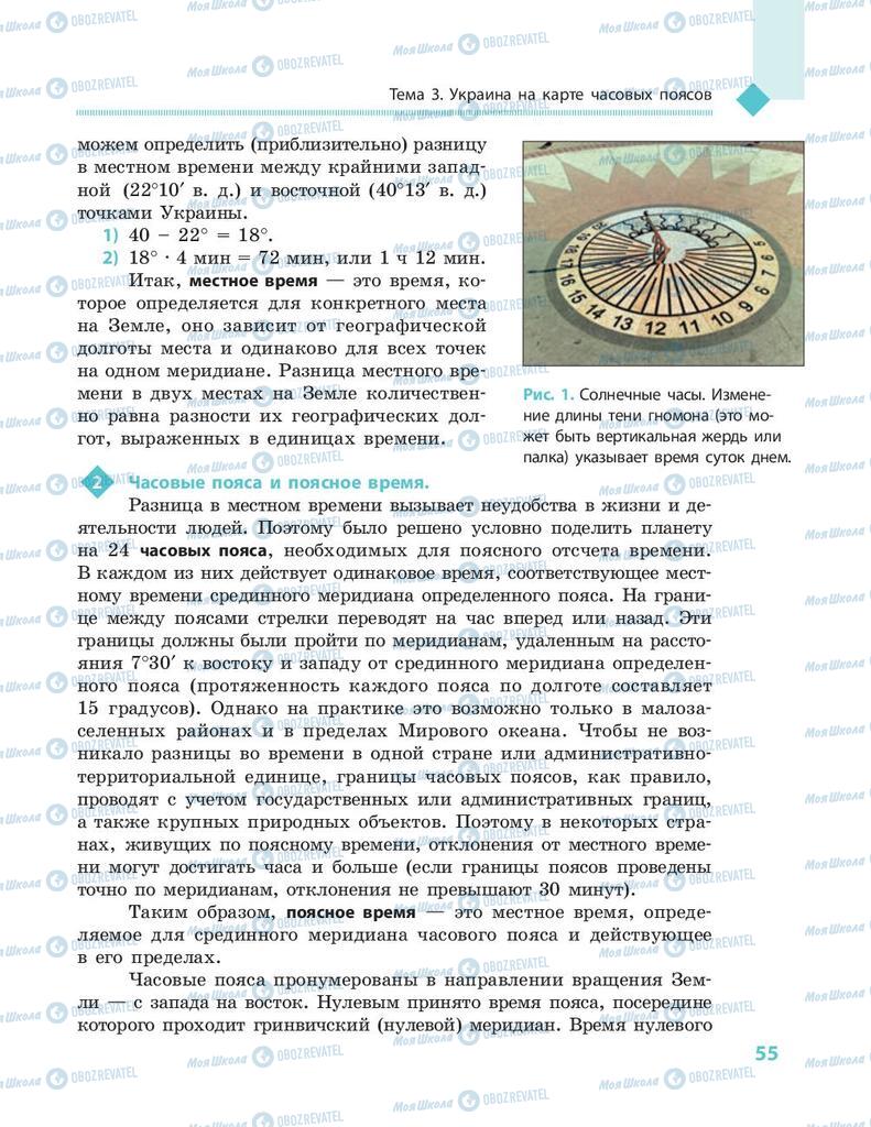 Підручники Географія 8 клас сторінка  55