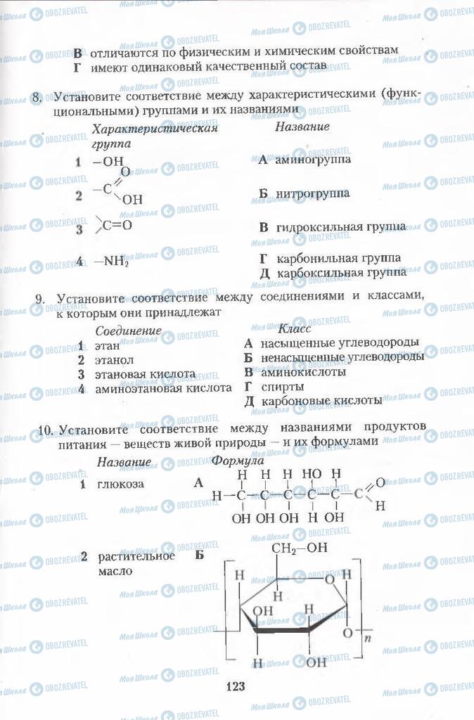 Підручники Хімія 11 клас сторінка  123