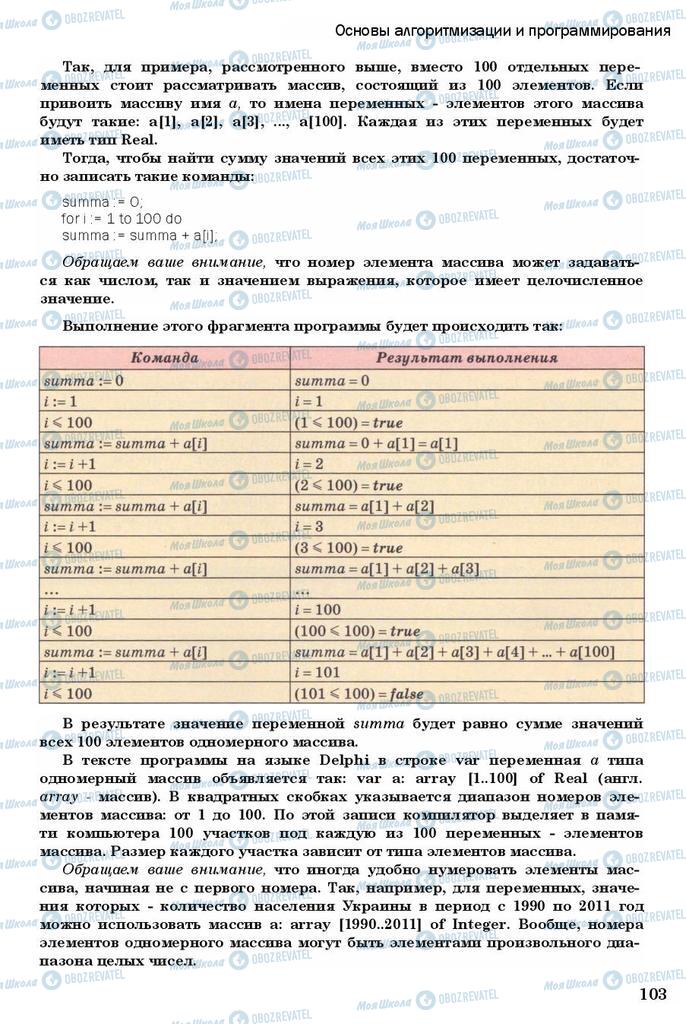 Підручники Інформатика 11 клас сторінка 103