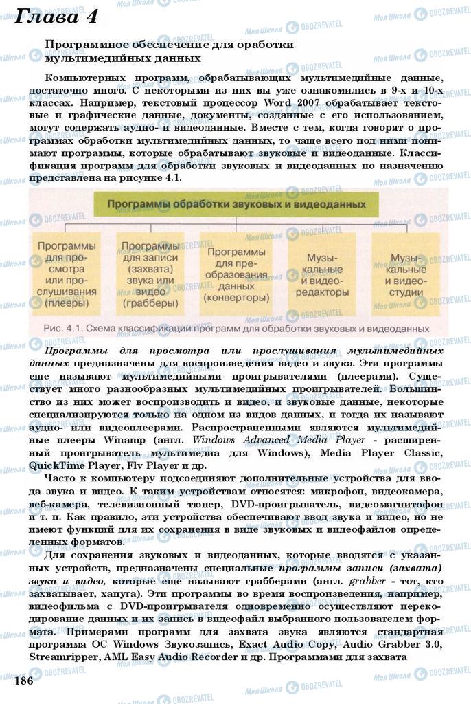 Підручники Інформатика 11 клас сторінка  186