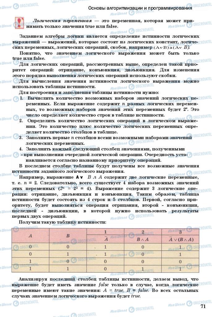 Учебники Информатика 11 класс страница 71