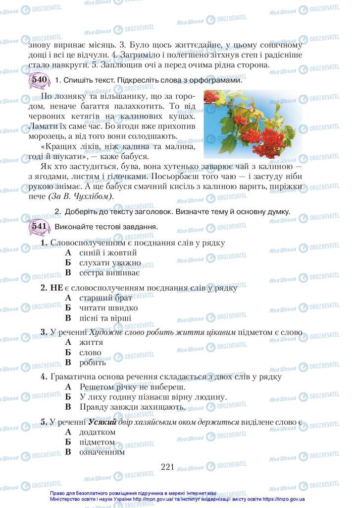 Підручники Українська мова 5 клас сторінка 221