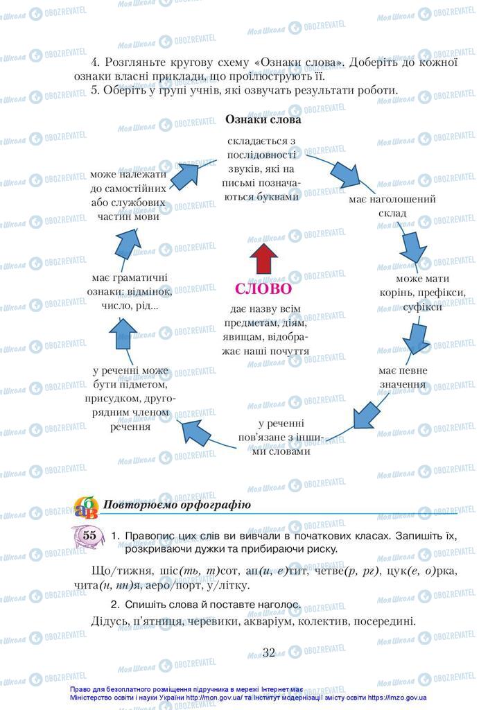 Учебники Укр мова 5 класс страница 32