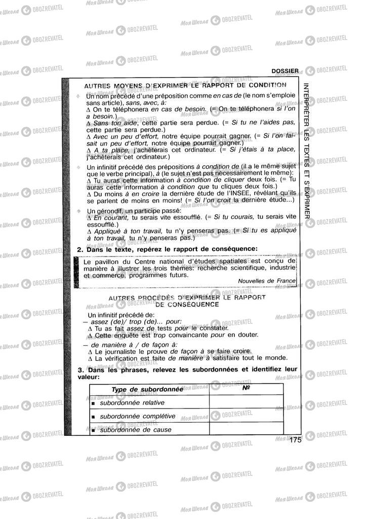 Підручники Французька мова 11 клас сторінка 175
