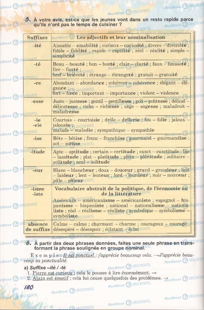 Підручники Французька мова 11 клас сторінка 180