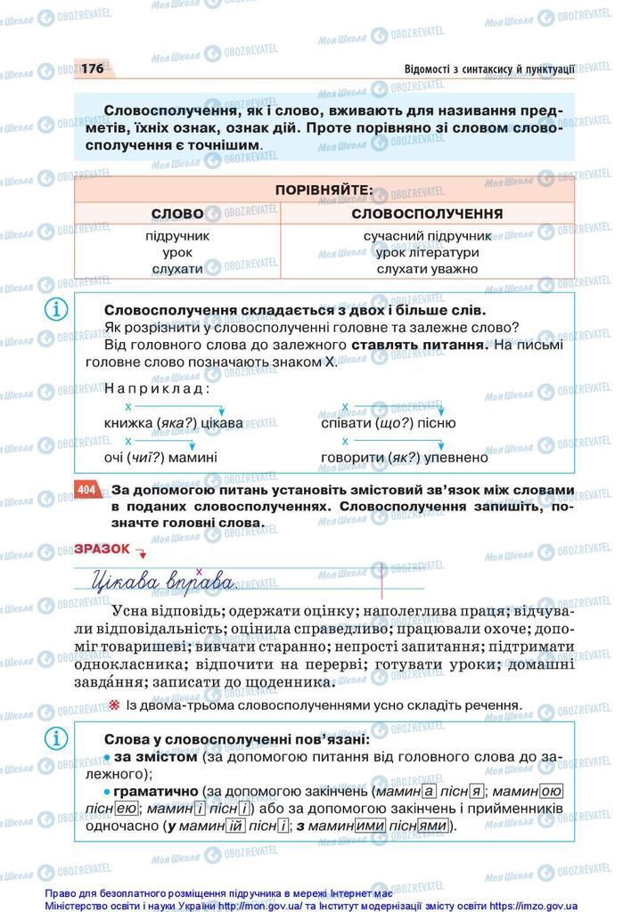 Підручники Українська мова 5 клас сторінка  176