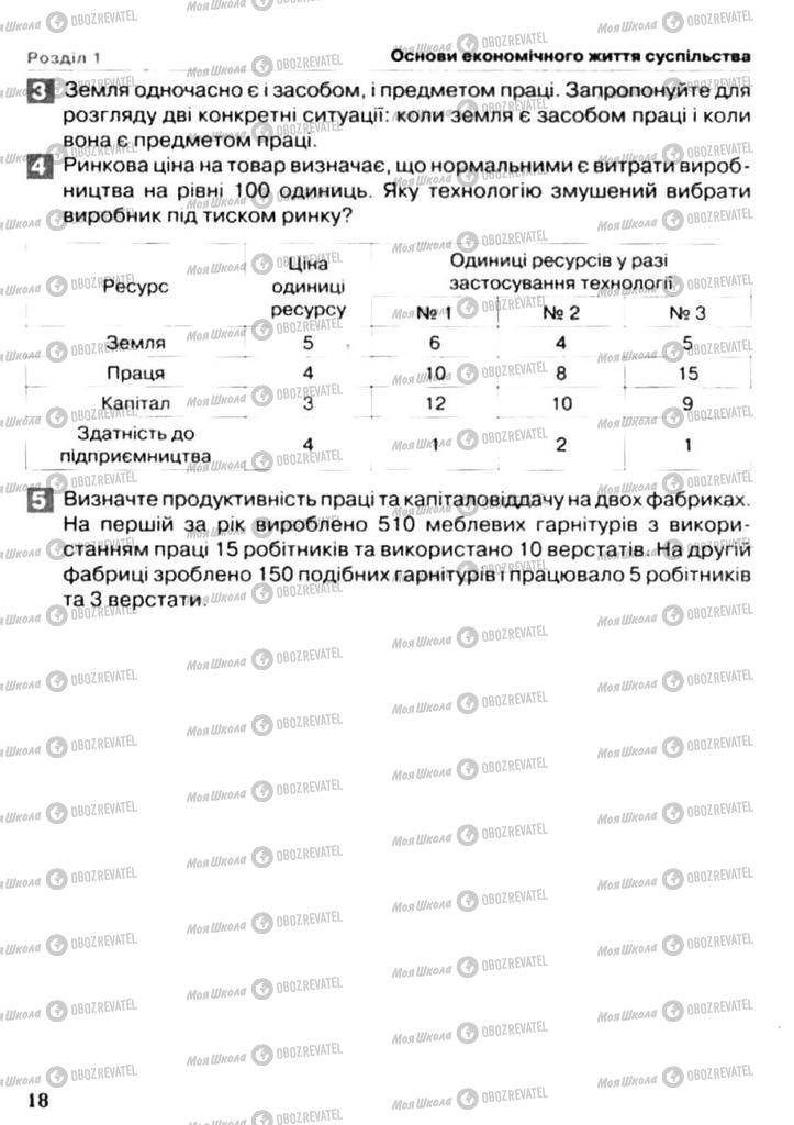 Підручники Економіка 11 клас сторінка 18