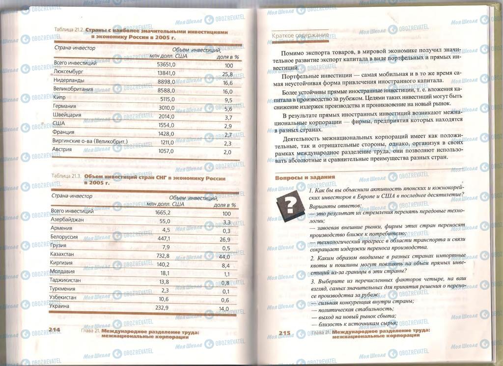 Учебники Экономика 11 класс страница  214-215
