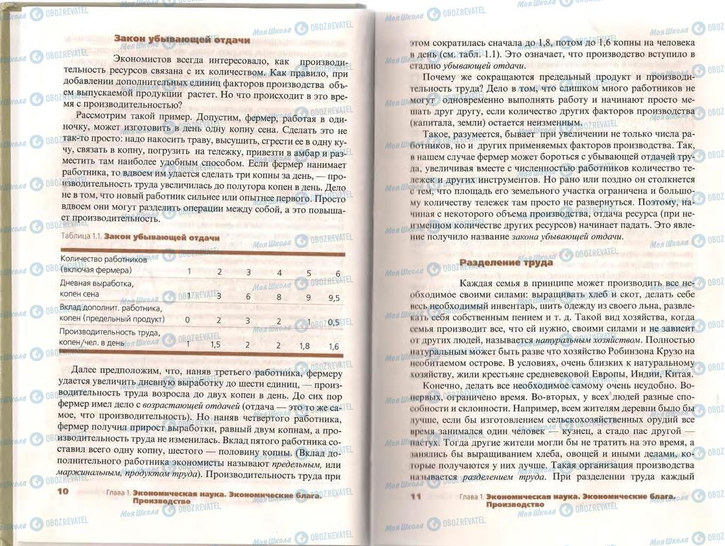 Підручники Економіка 11 клас сторінка  10-11