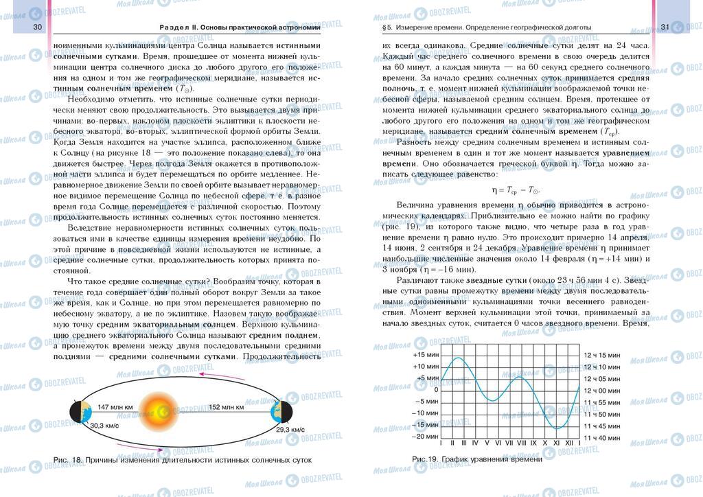 Підручники Астрономія 11 клас сторінка  30-31