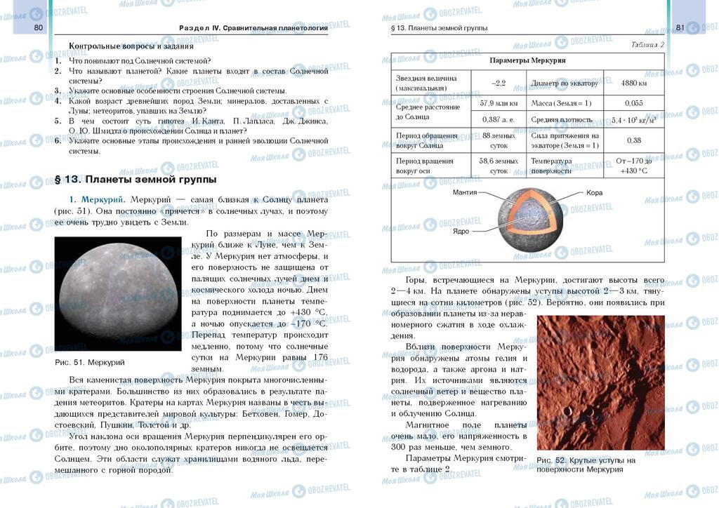 Підручники Астрономія 11 клас сторінка  80-81