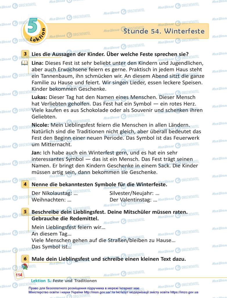 Підручники Німецька мова 5 клас сторінка 114