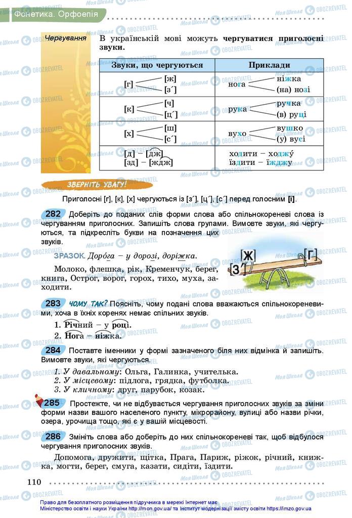 Учебники Укр мова 5 класс страница 110
