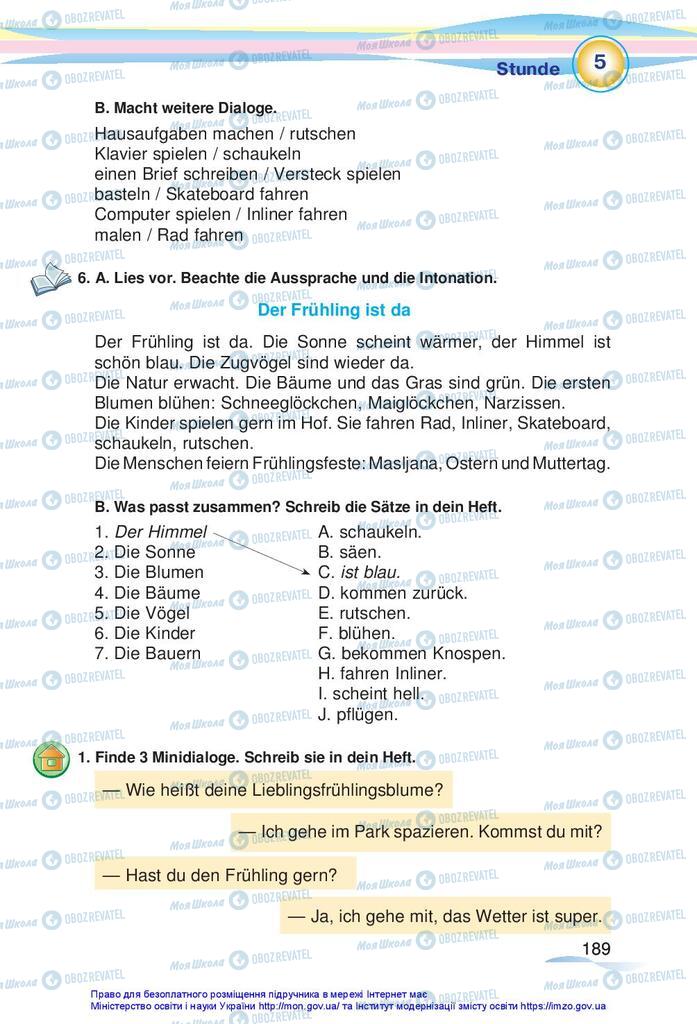 Підручники Німецька мова 5 клас сторінка 189