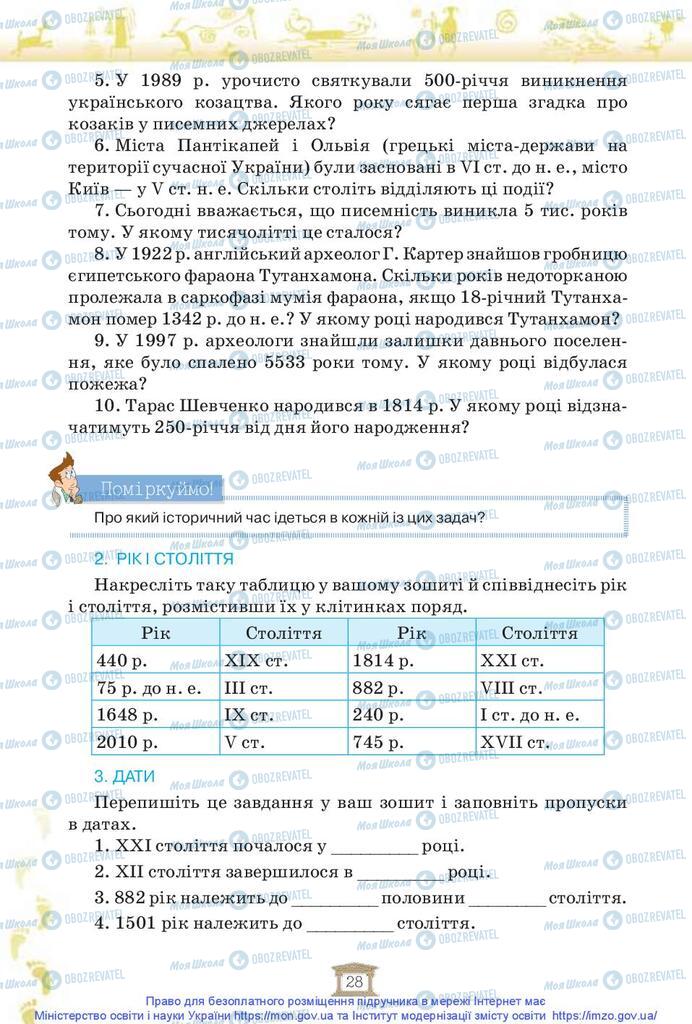 Підручники Історія України 5 клас сторінка 28