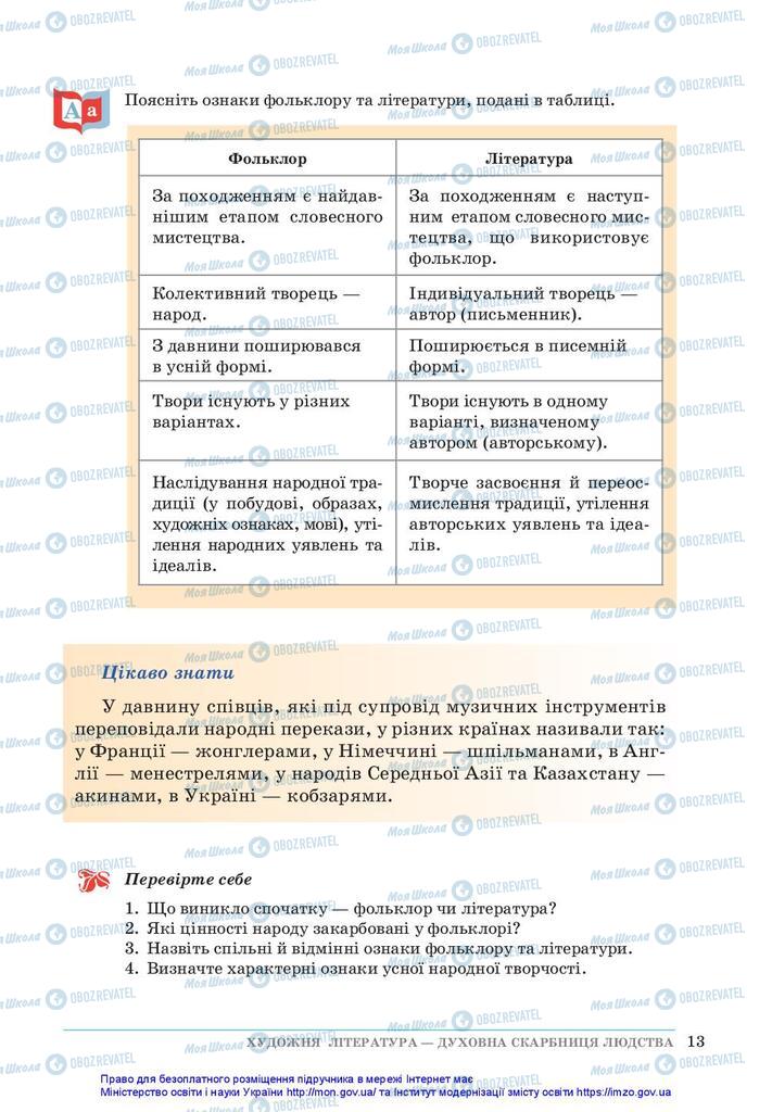 Учебники Зарубежная литература 5 класс страница 13
