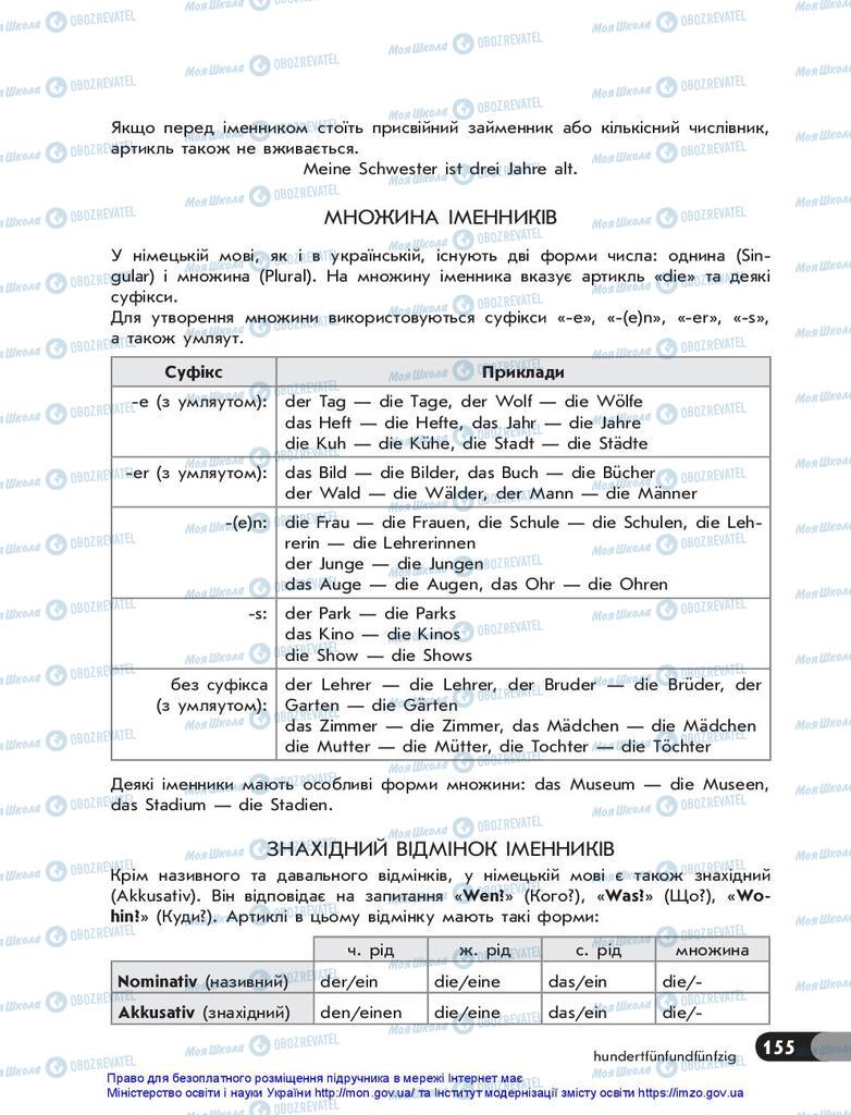 Підручники Німецька мова 5 клас сторінка 155