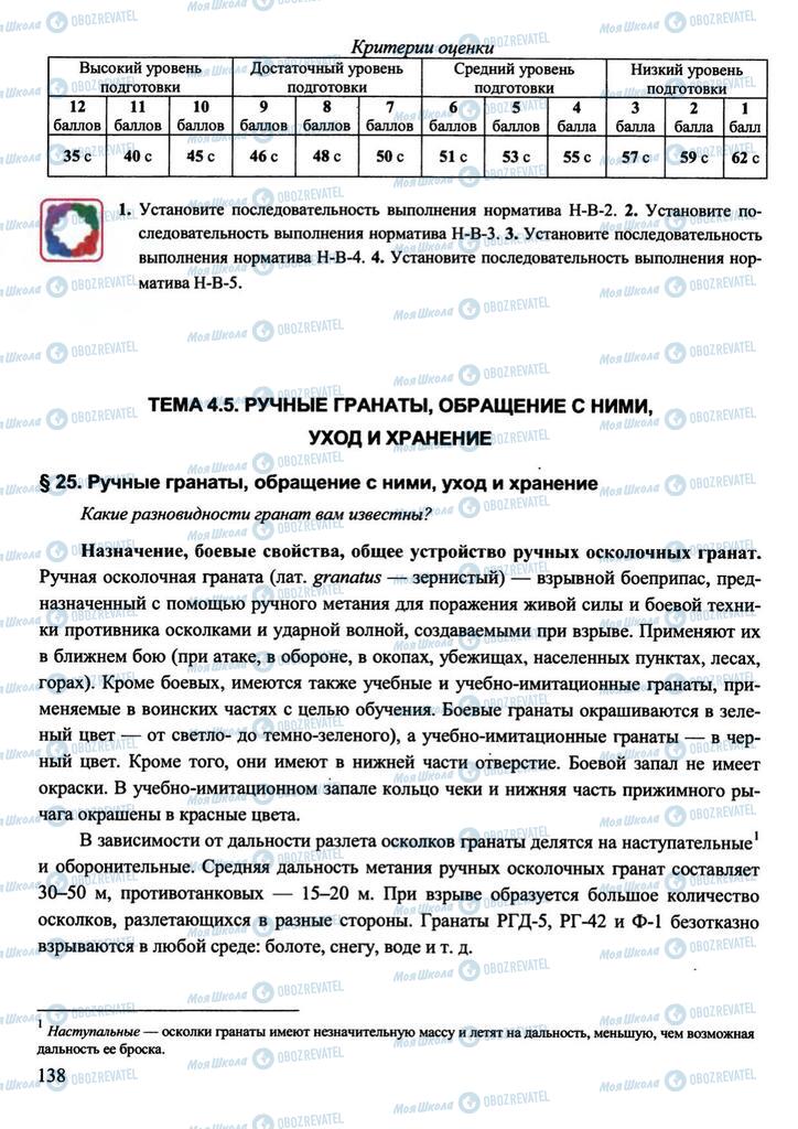 Підручники Захист Вітчизни 11 клас сторінка 138