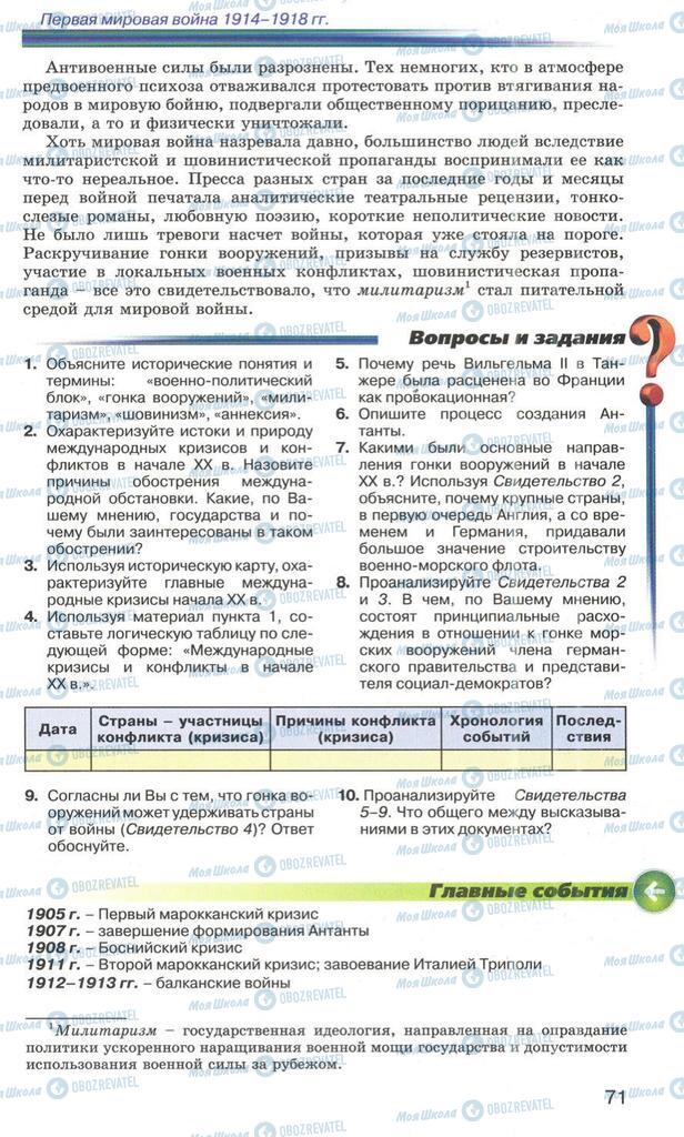 Підручники Всесвітня історія 10 клас сторінка 71