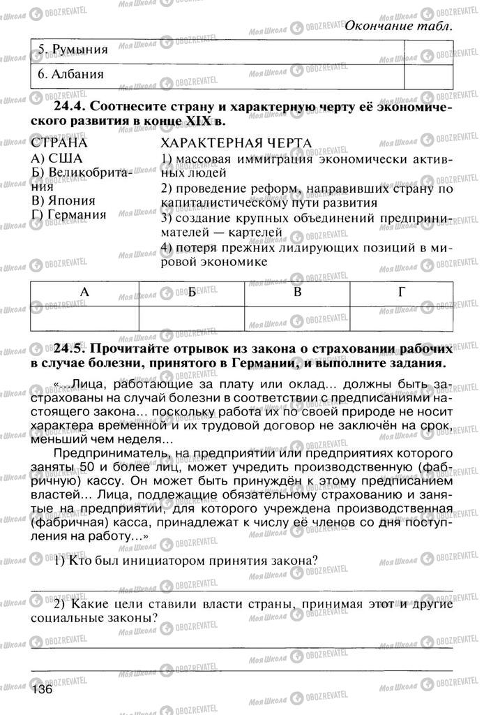 Підручники Всесвітня історія 10 клас сторінка  136