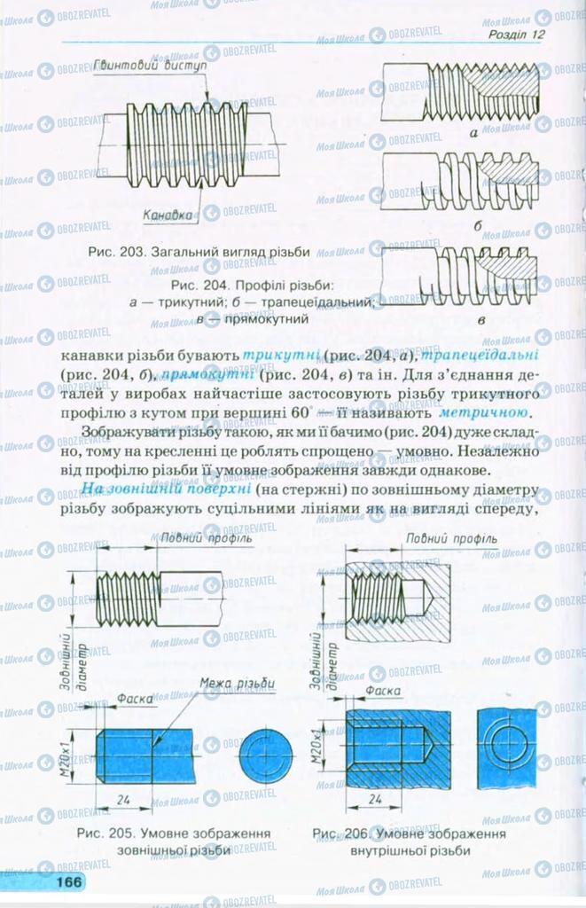 Підручники Креслення 11 клас сторінка  166