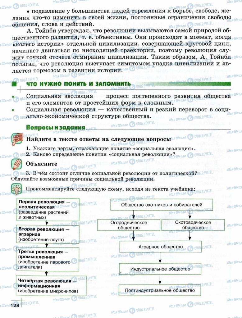Підручники Суспільствознавство 10 клас сторінка  128