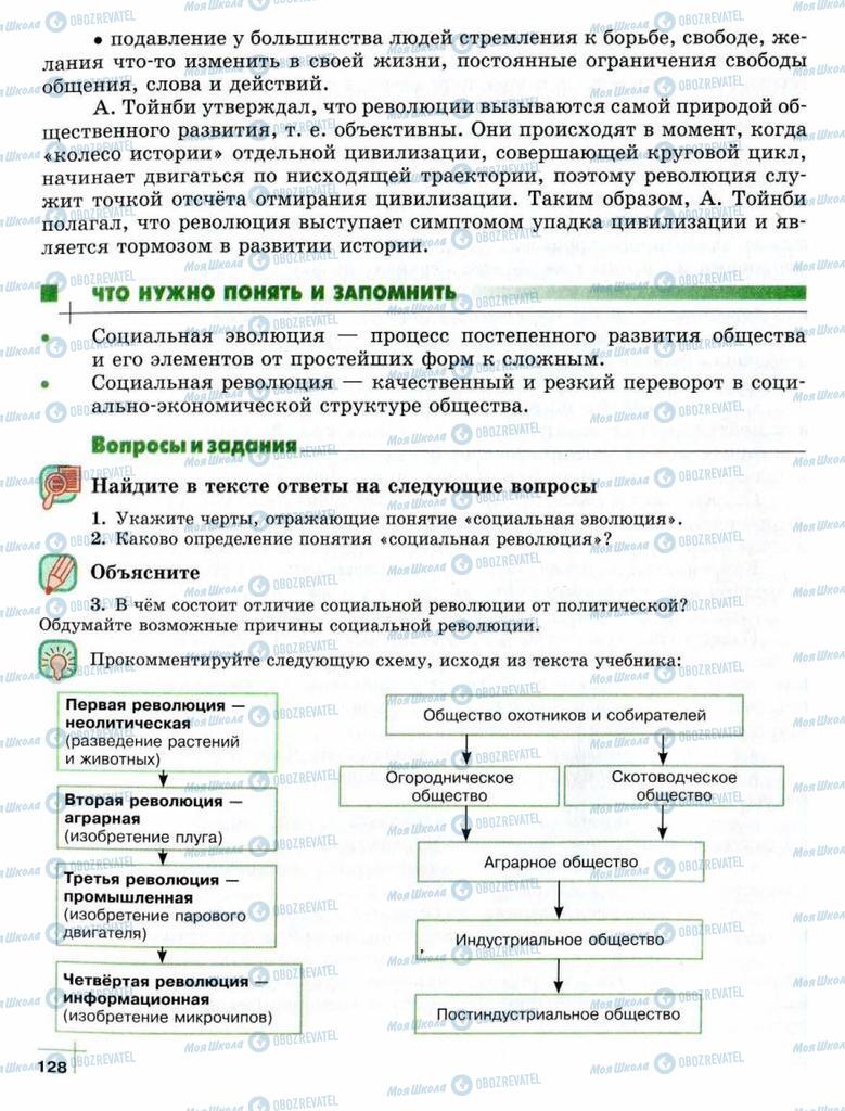 Підручники Суспільствознавство 10 клас сторінка  128