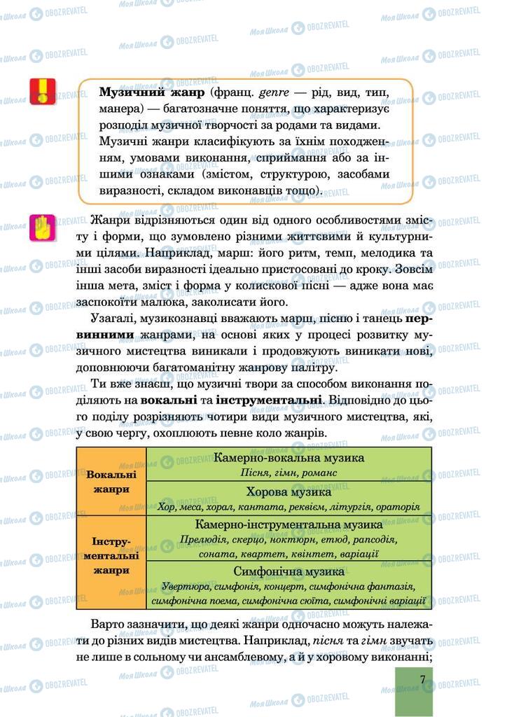 Підручники Музика 6 клас сторінка  7