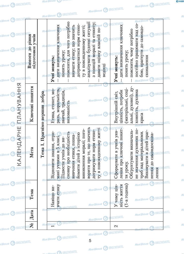 Підручники Етика 6 клас сторінка 5