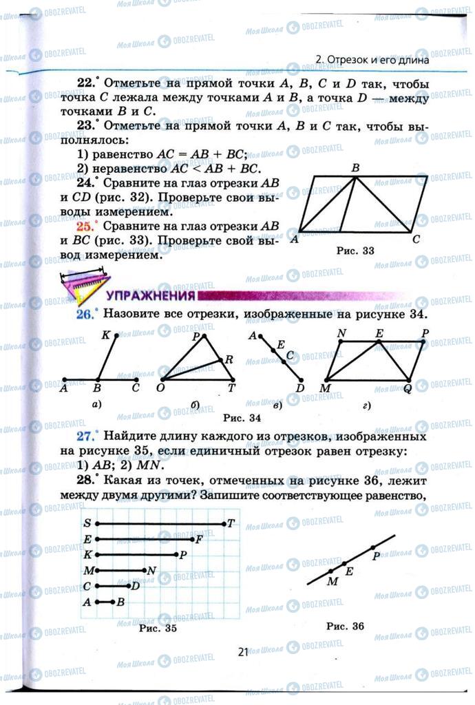 Підручники Геометрія 7 клас сторінка 21