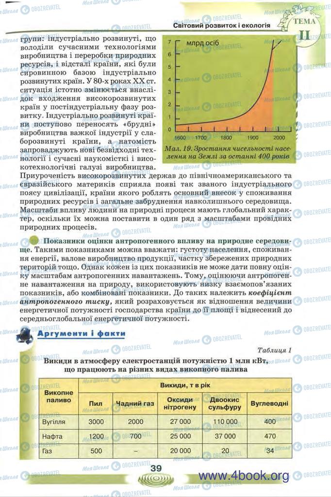 Підручники Екологія 10 клас сторінка  39